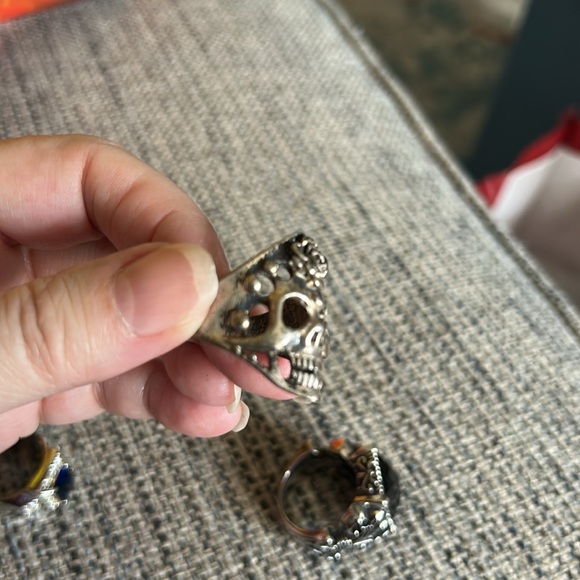 Lot of four men’s rings. Vintage silver and silver tone. - Picture 9 of 9